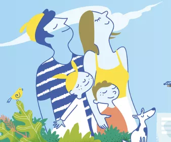 illustration une famille qui respire
